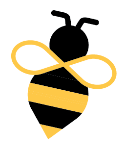 A vector icon of a bumblebee