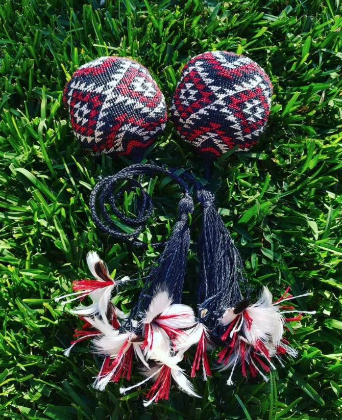 Taaniko poi woven by Isaac Te Awa