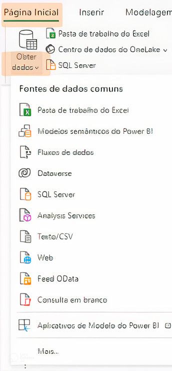 Representação da criação da base de dados no Power BI Desktop.