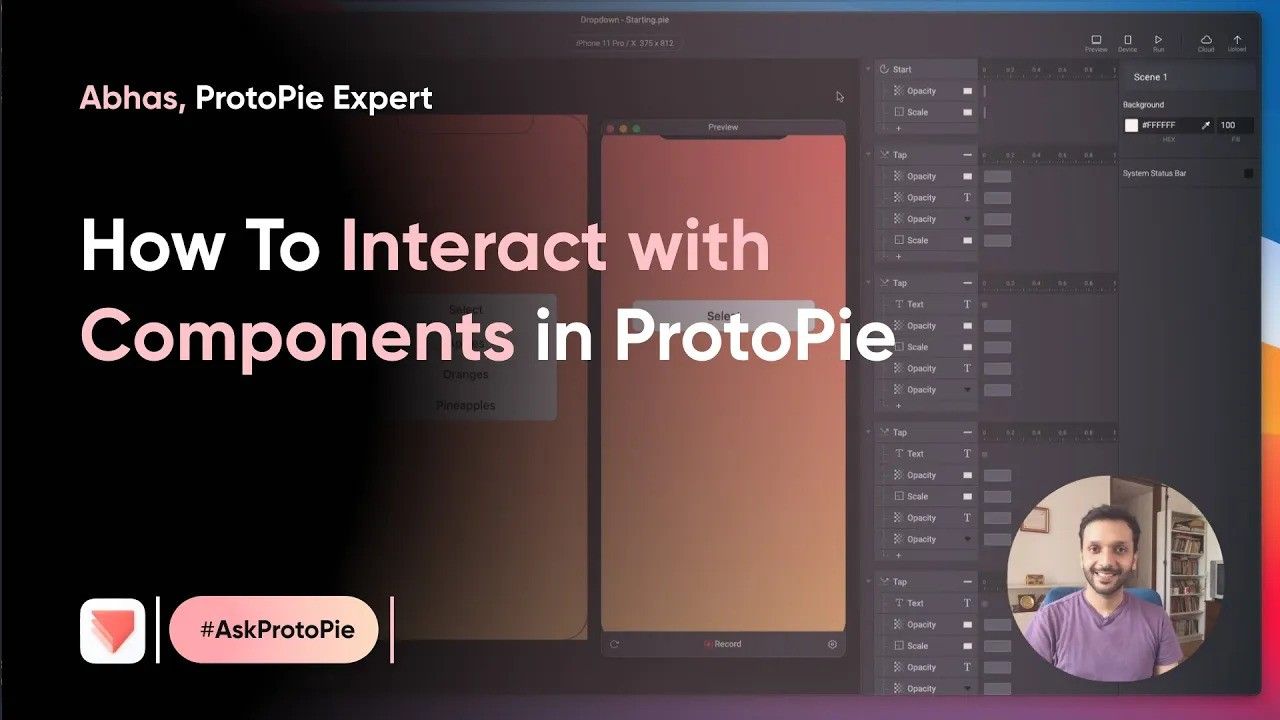 Interact with components in dropdown menu