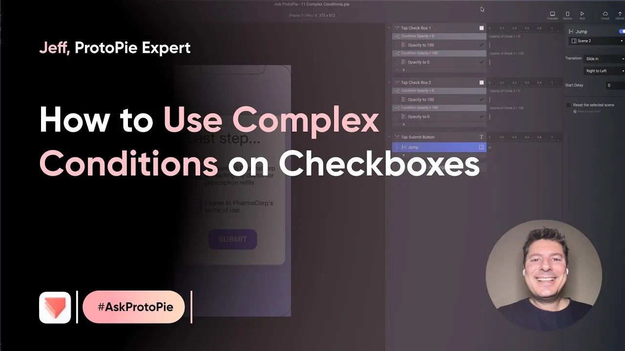 Checkbox prototype with enable and disable button