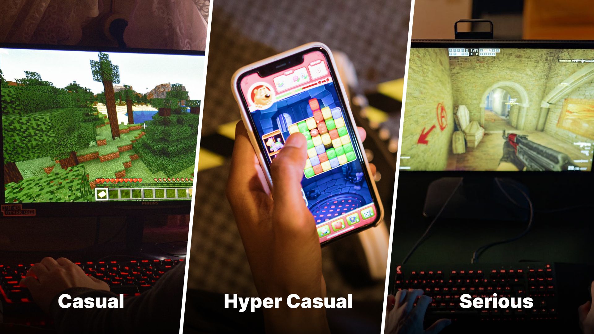 casual hyper casual serious games