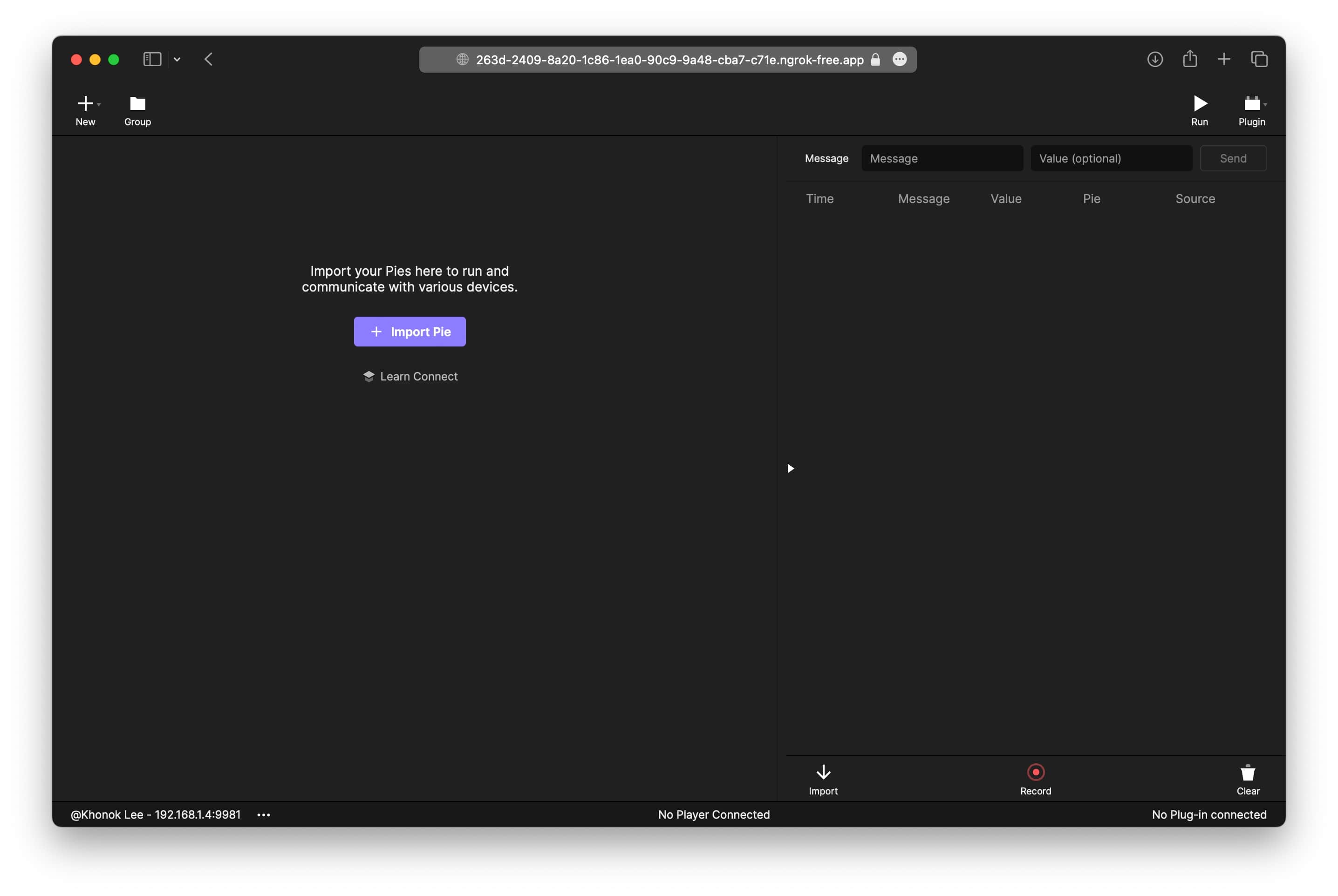 Open ProtoPie Connect on an external network.