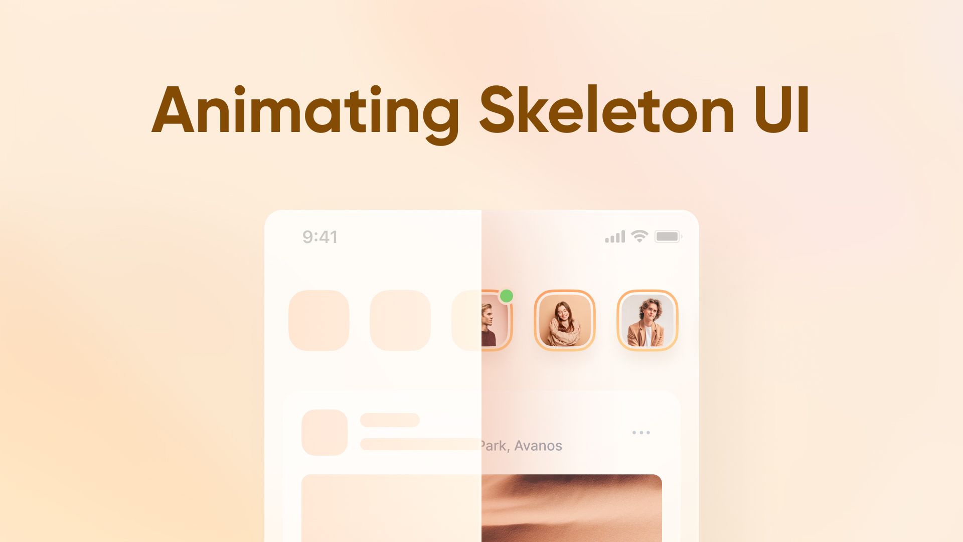 Animating skeleton UI thumbnail
