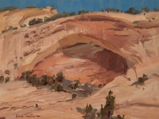Studio Landscape Oil Painting Desert Rock Mountain by Ellie Wilson