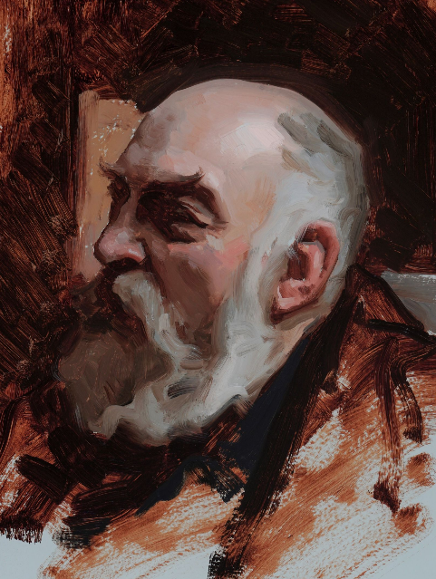 Zorn Palette Male Portrait Old Man Oil Painting by Michael Malm