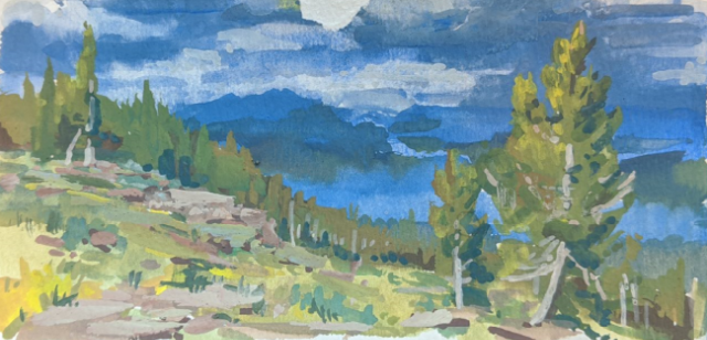 Studio Mindset Landscape Plein Air Gouache Oil Painting Landscape by Ellie Wilson