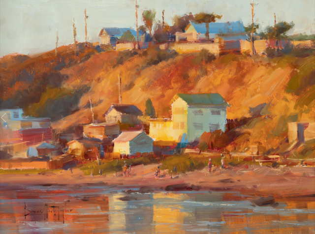 Coast Crystal Cove Beach Sunset Landscape Oil Painting by Bryan Mark Taylor