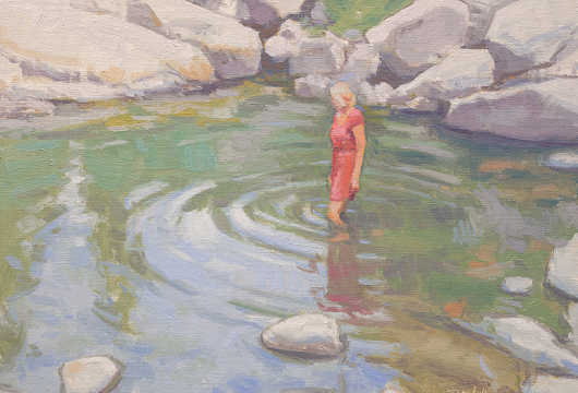 High-Key Figure in Landscape Water Reflections by Dan Schultz