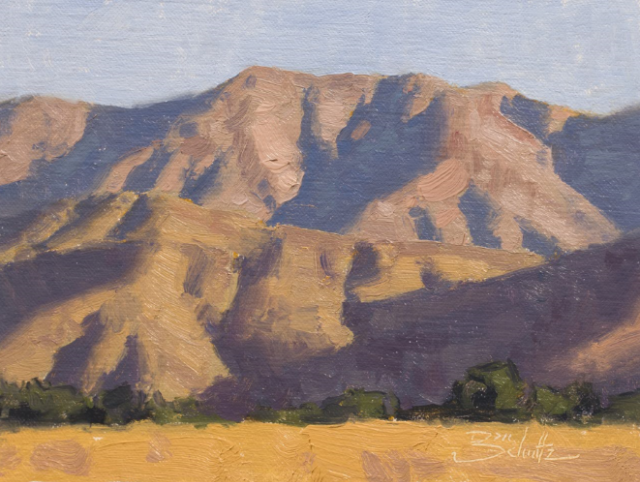 Summer Mountain Shadow Landscape Oil Painting by Dan Schultz