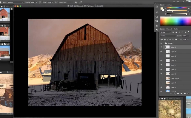 Photoshop Reference Barn Landscape by David Dibble