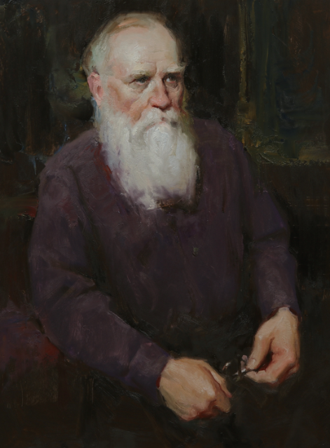 Old Man Portrait Painting Albin Veselka