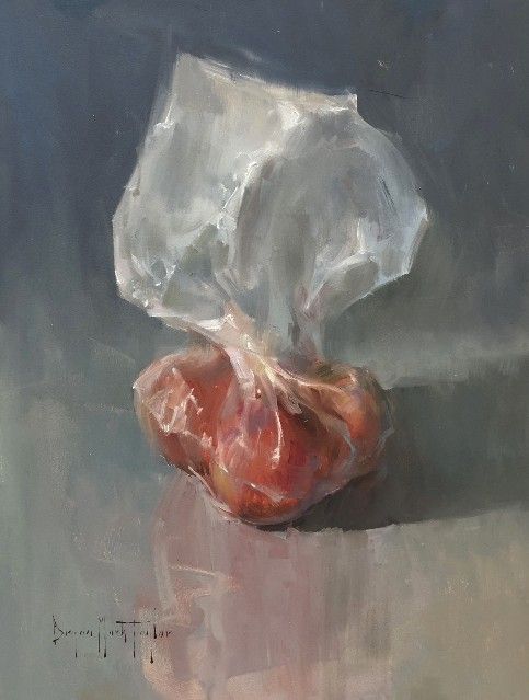 Bag of Apples Still Life Oil Painting by Bryan Mark Taylor