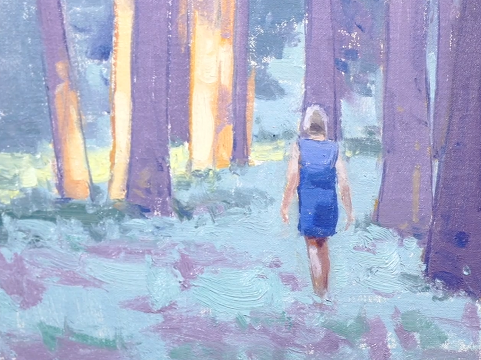 Color Studies High-Key Oil Paintings Figure in Landscape by Dan Schultz