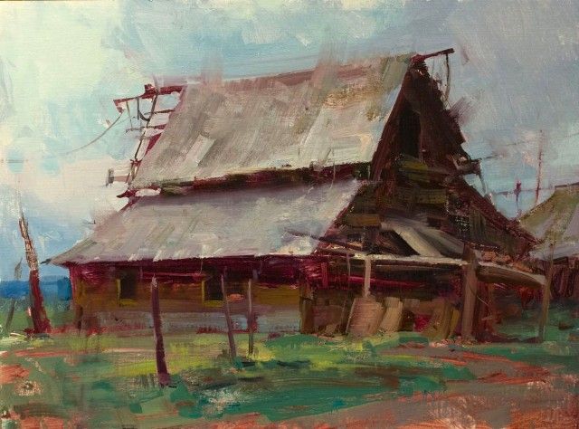 Barn Plein Air Landscape Oil Painting by Bryan Mark Taylor
