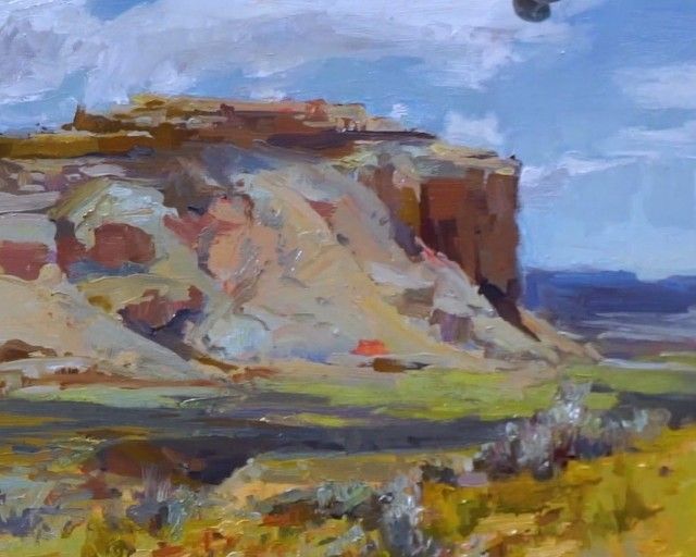 Utilizing Plein Air Studies in the Studio Oil Painting Landscape Desert Hillside by Ellie Wilson