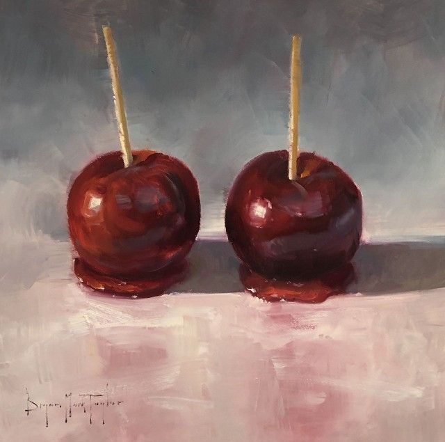 Candied Apples Still Life Oil Painting by Bryan Mark Taylor
