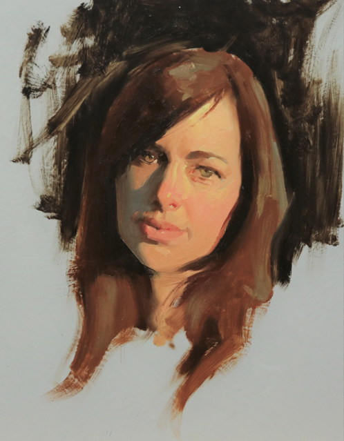 Woman Portrait Oil Painting by Albin Veselka