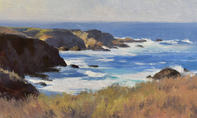 Big Sur Seascape Landscape Beach Mountains Oil Painting by John Cosby