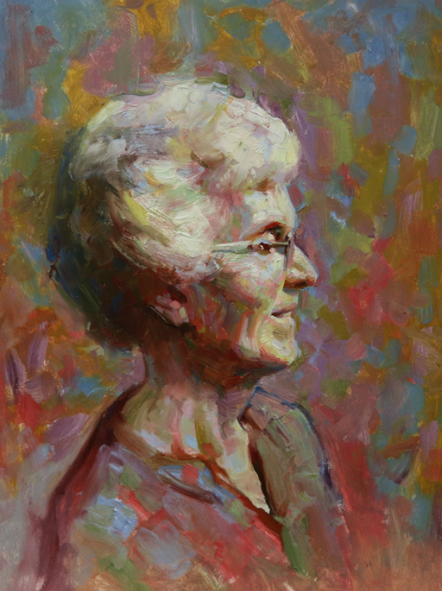 Arbitrary Color Old Woman Portrait by Albin Veselka