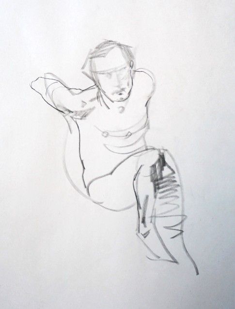 Quick Gesture Drawing from Life Live Sketch Paper Charcoal by Erin Meads