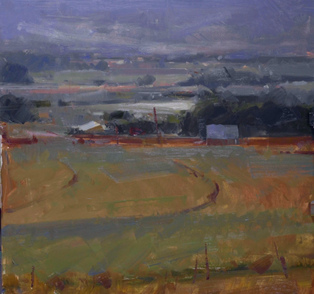 Farm Field Landscape Oil Painting by Bryan Mark Taylor
