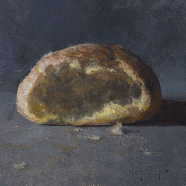 Sourdough Bread Still Life Oil Painting by Bryan Mark Taylor