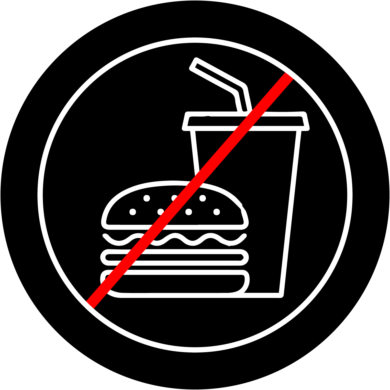 No eating and drinking icon