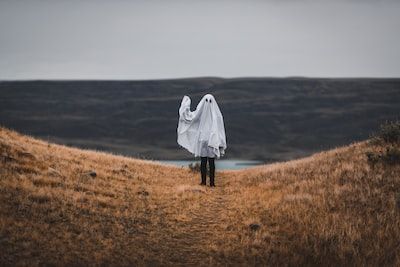 Ghost standing on a hill