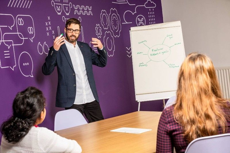 Matt Saunders delivering a workshop