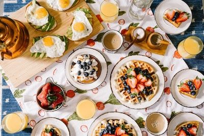 Table with food to illustrate feast