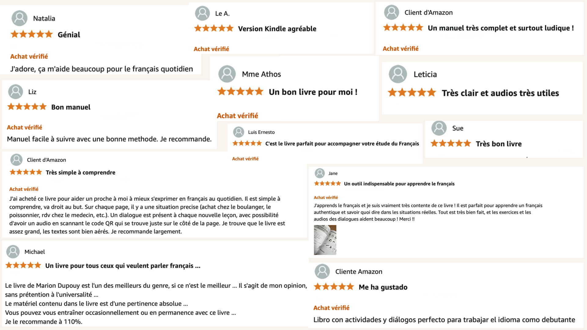 Commentaires d'Amazon (merci, vous êtes adorables)