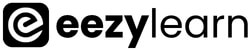 black and white logo with the name eezylearn beside an icon