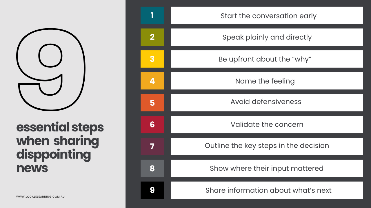  9 steps when sharing disappointing news | Locale Learning