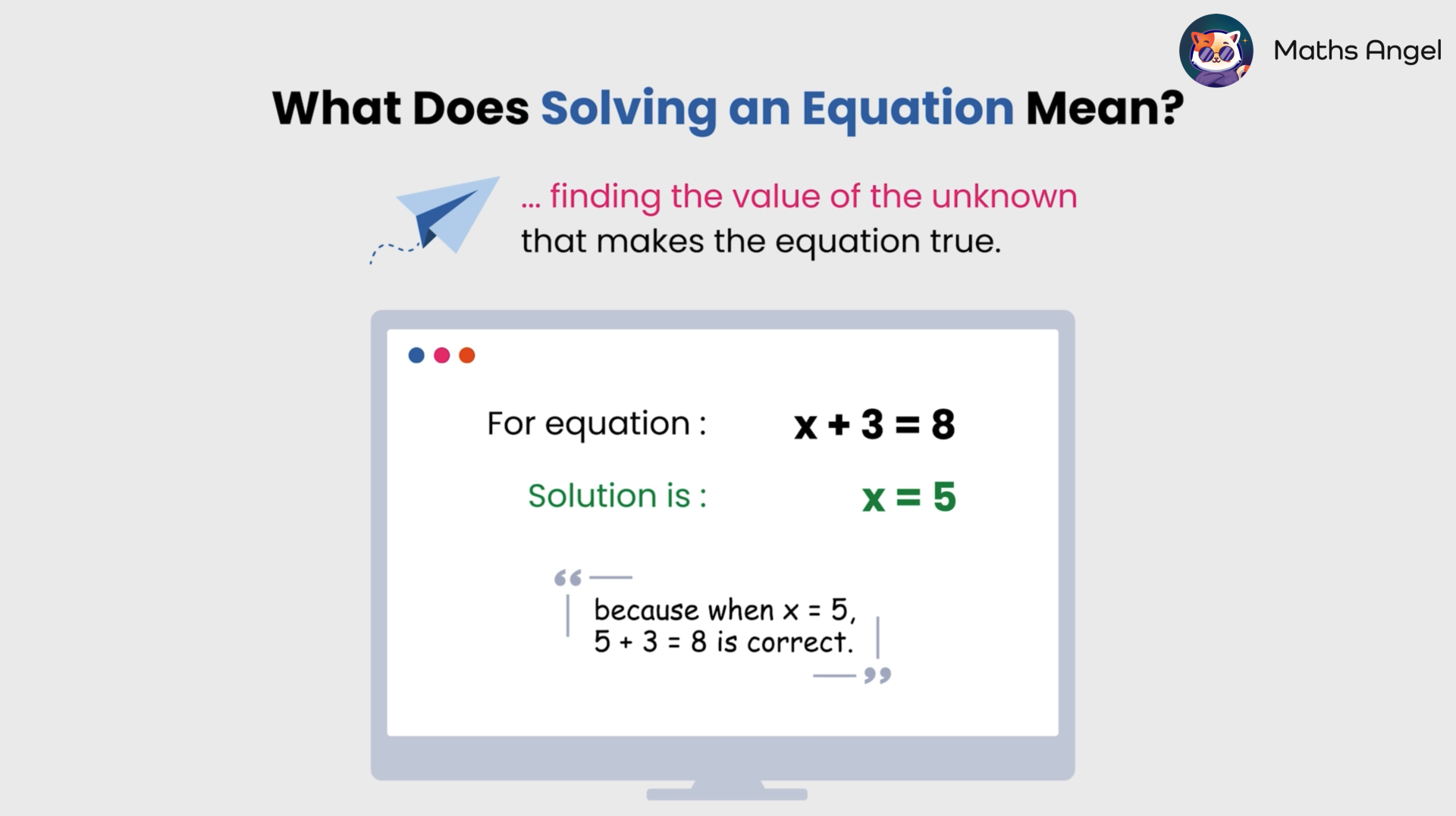 GCSE Maths tutorial: Understanding equation solving - find variable values for a true equation.