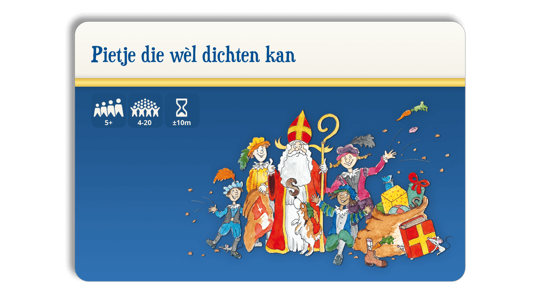 Pakjespiet surpriseskaart: Pietje die wèl dichten kan