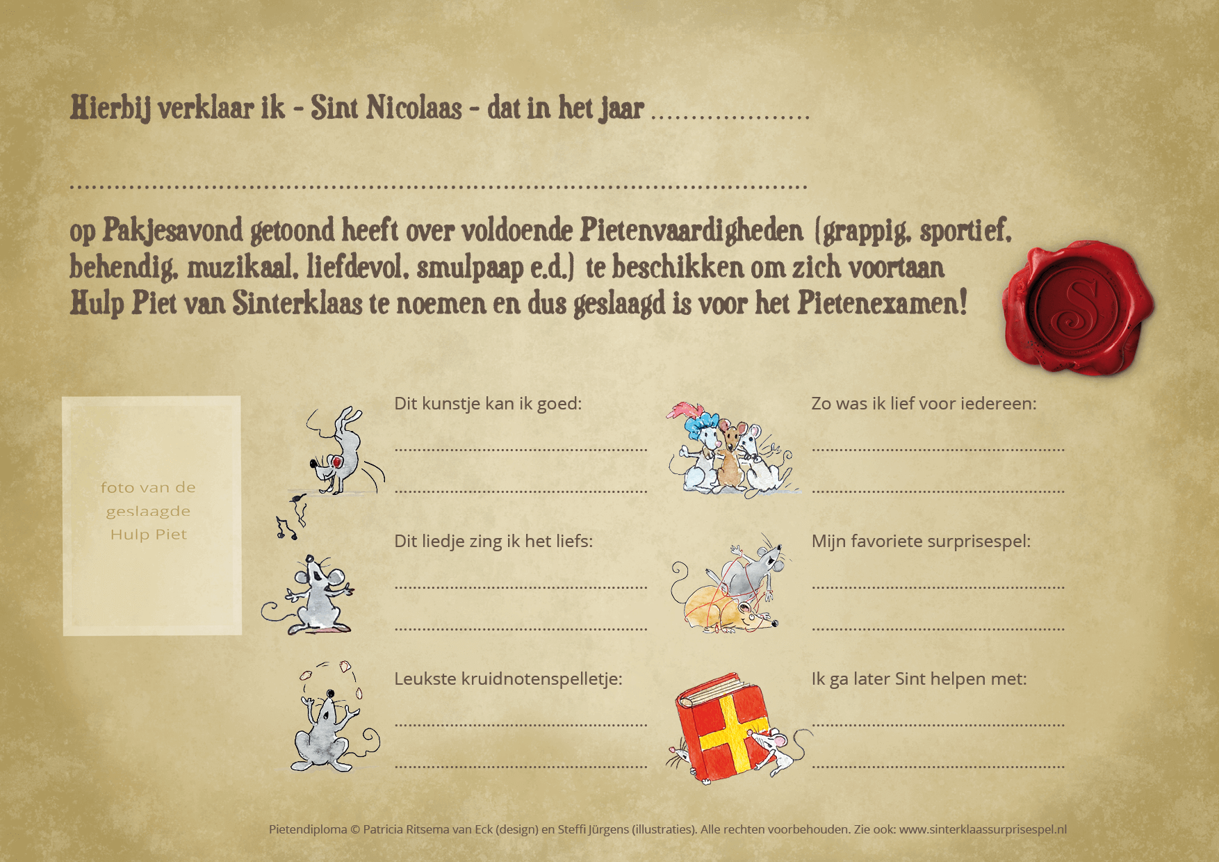 Pieten diploma: je mag je voortaan Hulp Piet van Sinterklaas noemen!