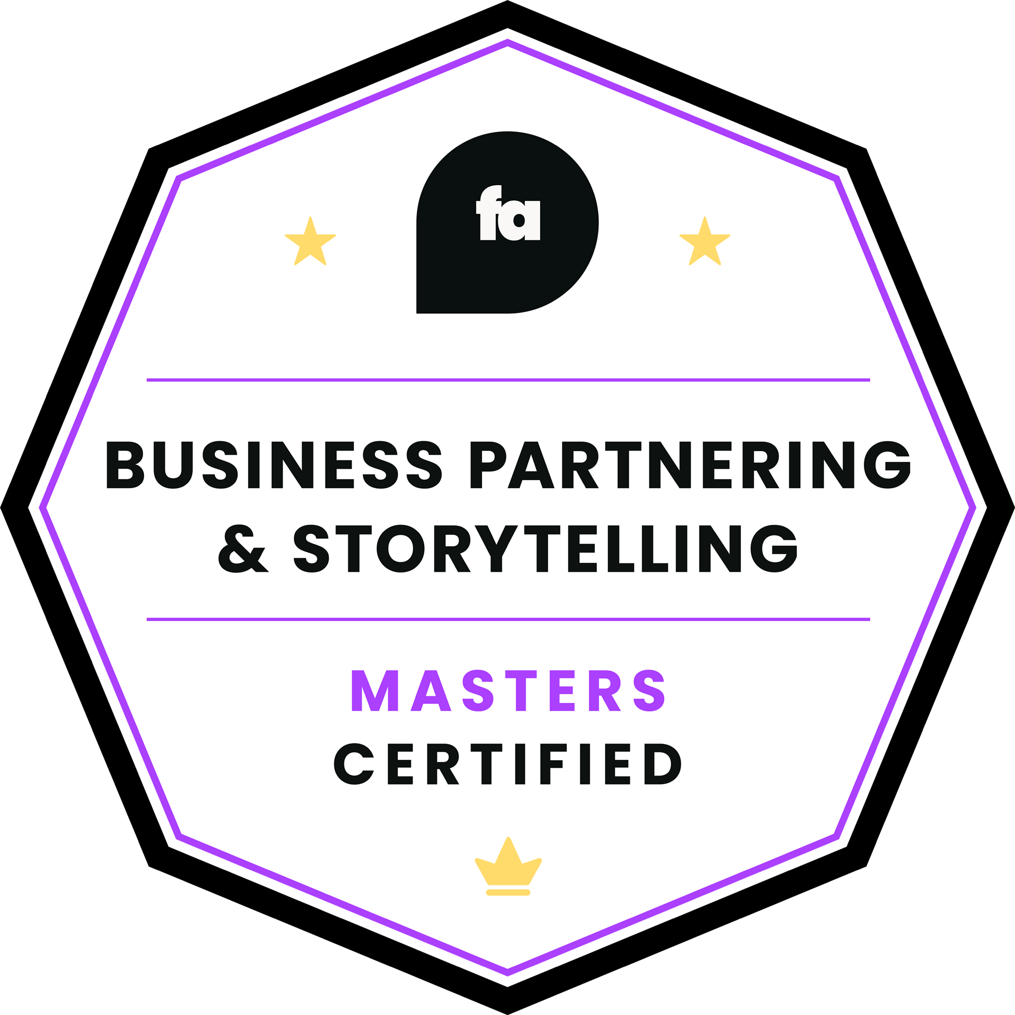 Business Partnering & Storytelling Certified | Masters badge