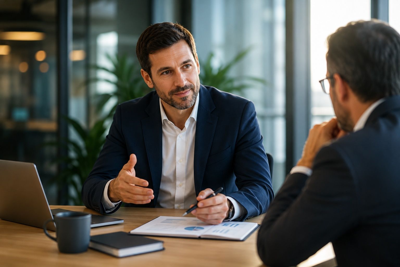 Habilidades de venta B2B durante una reunión comercial con un cliente