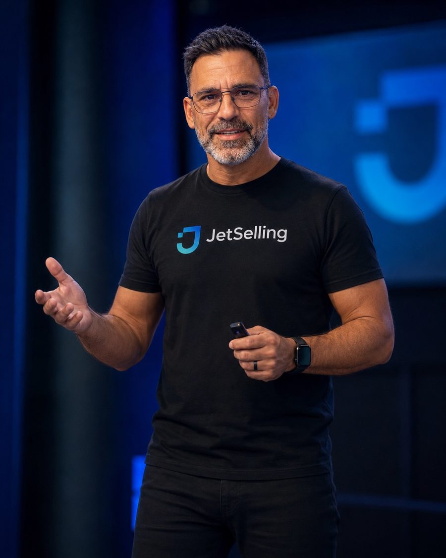 Gustavo Brito durante un entrenamiento comercial de JetSelling®