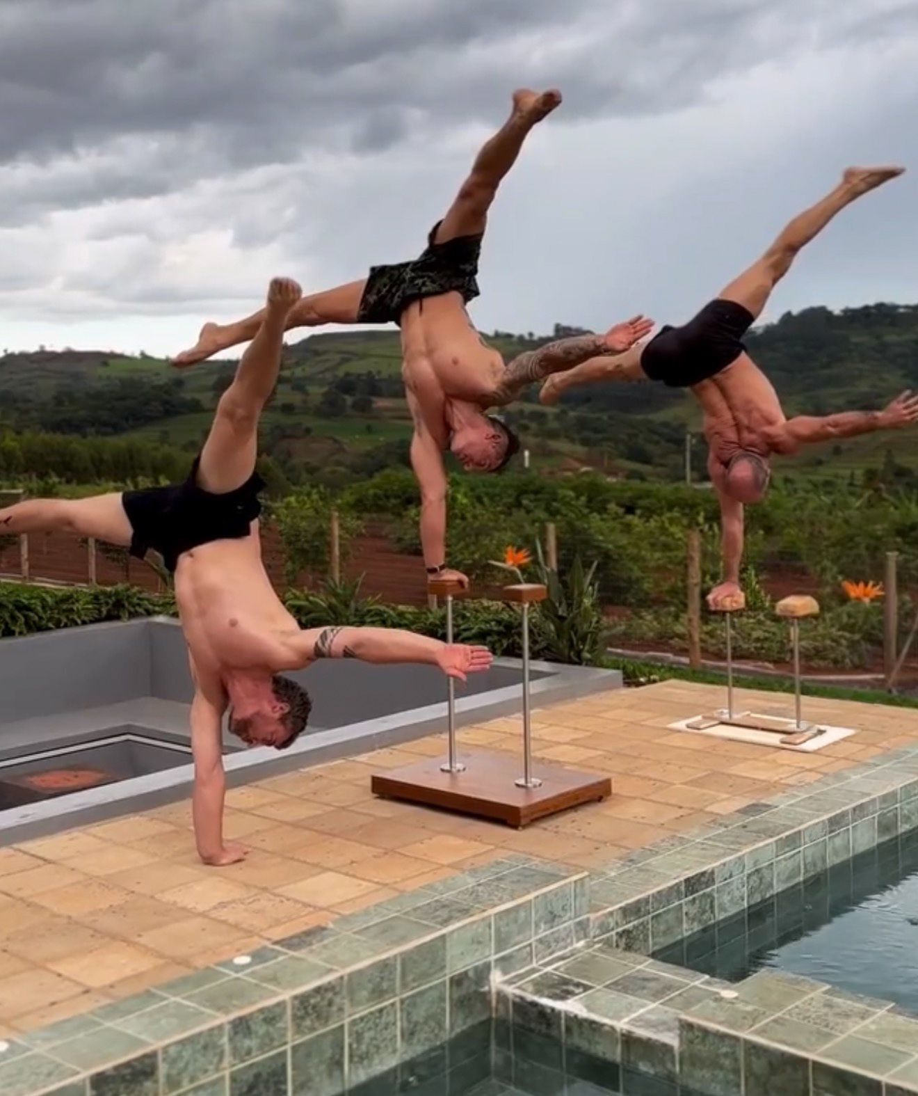 AoH student holding a one-arm handstand