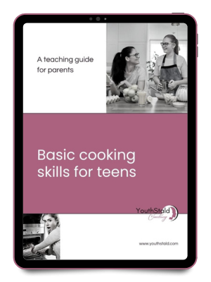 Basic cooking skills for teens teaching guide card