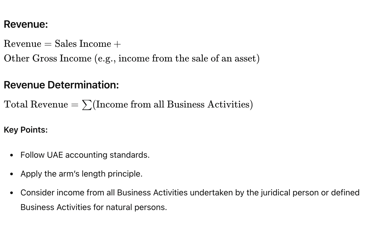Revenue for Small Business Relief - Corporate Tax, UAE
