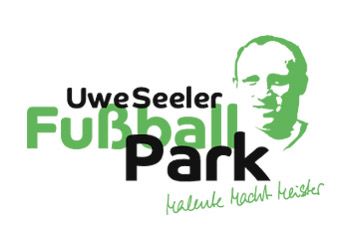 A green and black Uwe Seeler Football Park logo on white background.