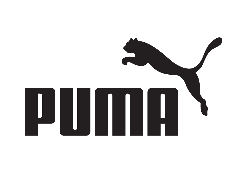 A black Puma logo on white background.