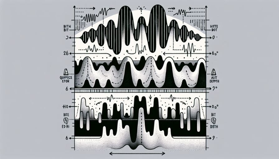 Illustration of quantization error in digital audio signals