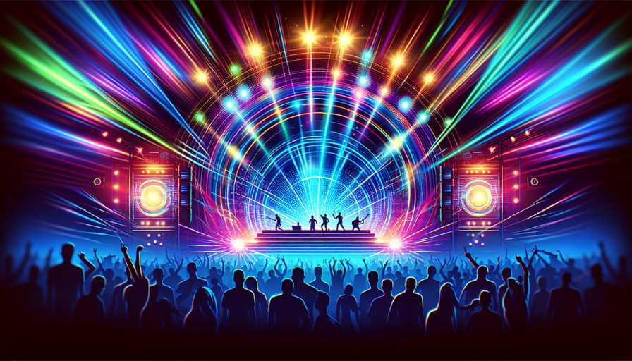 Illustration of a pop music concert with EDM influences