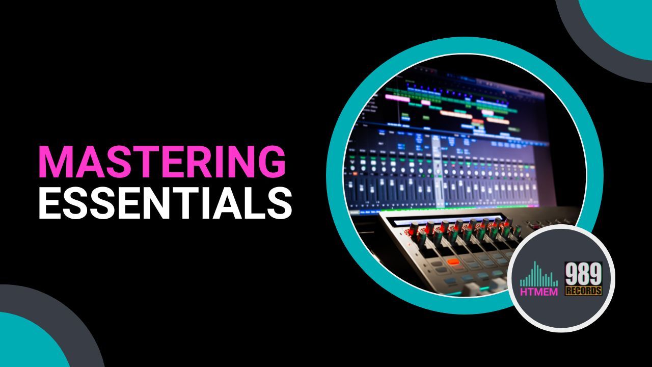 An image of a person using a digital audio workstation for making a music in the Mastering Essentials section.