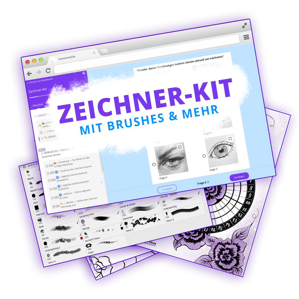 Zeichner-Kit: einfach zeichnen lernen inklusive Brushes & mehr