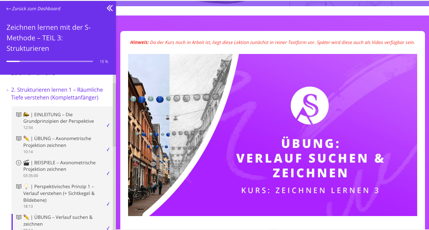 Screenshot Übung | Verlauf suchen & zeichnen